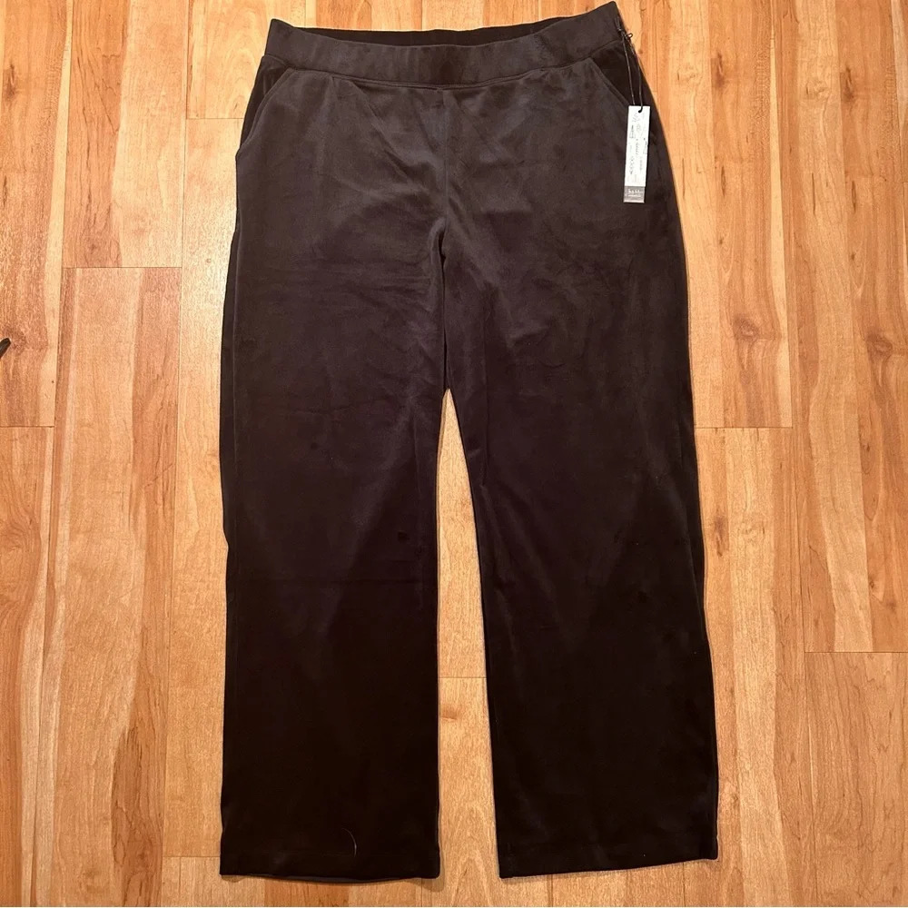 Nicole Miller Velour Black Sweatpants XL NWT